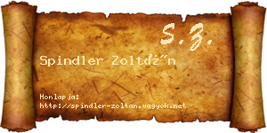 Spindler Zoltán névjegykártya
